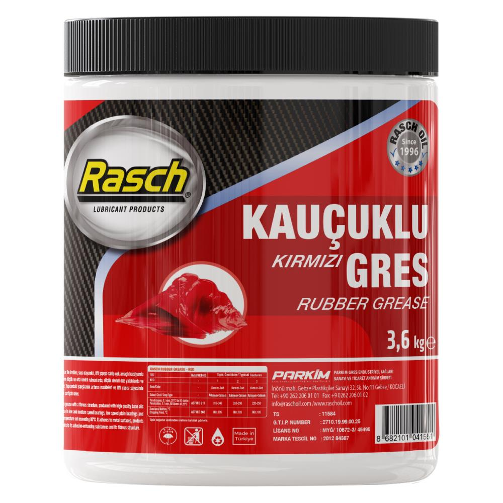 Rasch Kauçuklu Katı Gres Yağı Kırmızı - 3.6 Kg.