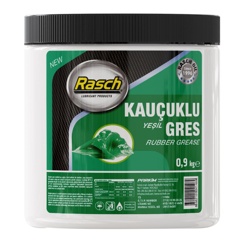 Rasch Kauçuklu Katı Gres Yağı Yeşil - 0.9 Kg.