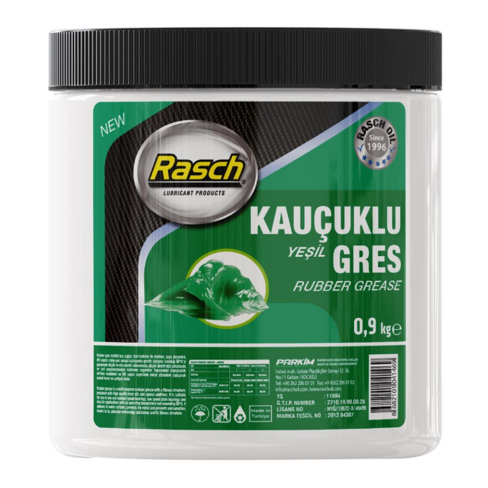Rasch Kauçuklu Katı Gres Yağı Yeşil - 0.9 Kg.