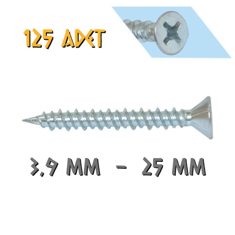 Yağmur Vida Hi-Low PVC İspanyolet Vidası 3.9x25 mm. - 125 Adet