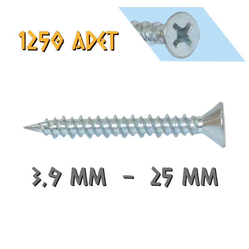 Yağmur Vida Hi-Low PVC İspanyolet Vidası 3.9x25 mm. - 1250 Adet