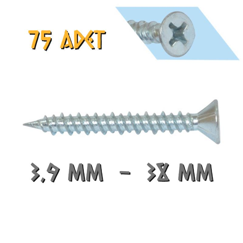 Yağmur Vida Hi-Low PVC İspanyolet Vidası 3.9x38 mm. - 75 Adet
