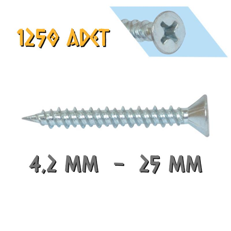 Yağmur Vida Hi-Low PVC İspanyolet Vidası 4.2x25 mm. - 1250 Adet