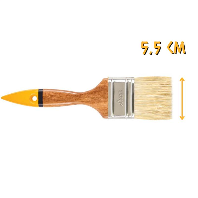 İzmir Fırça Luna Ahşap Saplı Kestirme Boya Fırçası No: 2.5 - 5.5 cm.