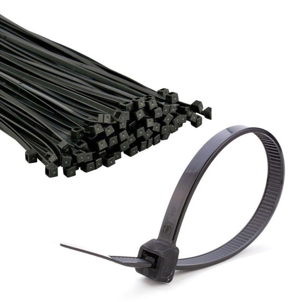 Kupa Plastik Cırt Kelepçe Siyah 4.8 x 300 mm. - 100 Adet