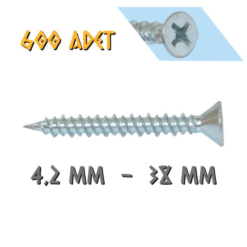 Yağmur Vida Hi-Low PVC İspanyolet Vidası 4.2x38 mm. - 600 Adet