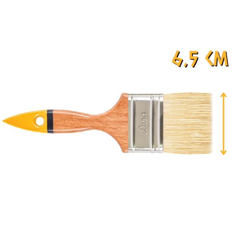 İzmir Fırça Luna Ahşap Saplı Kestirme Boya Fırçası No: 3 - 6.5 cm.