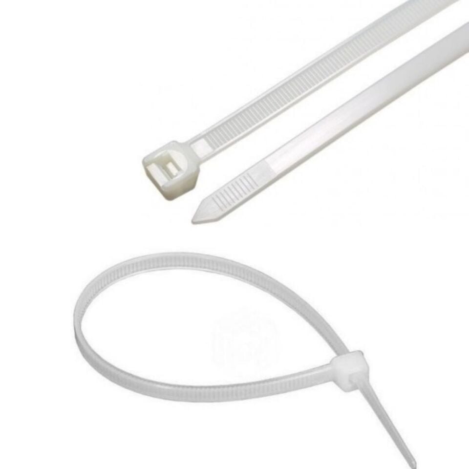Kupa Plastik Cırt Kelepçe Beyaz 8.0 x 450 mm. - 100 Adet