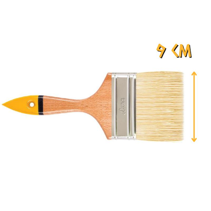 İzmir Fırça Luna Ahşap Saplı Kestirme Boya Fırçası No: 4 - 9 cm.