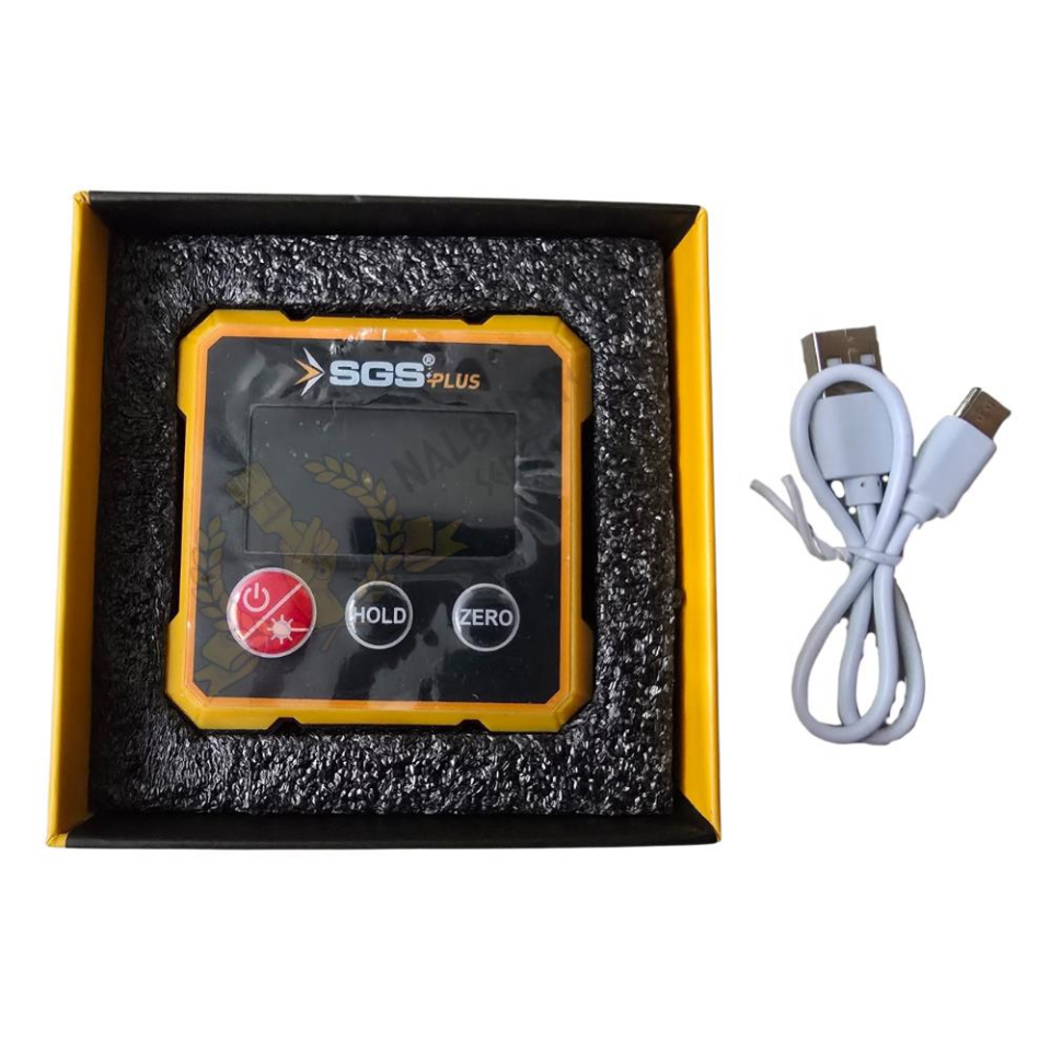 SGS Mıknatıslı Çift Yönlü Lazer Açı Ölçer - 1.8'' Ekran - Type-C Şarj