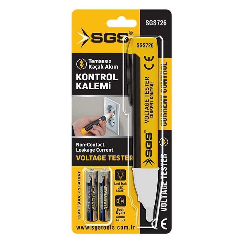 SGS Temassız Kaçak Akım Kontrol Kalemi - LED Işık Sesli Uyarı