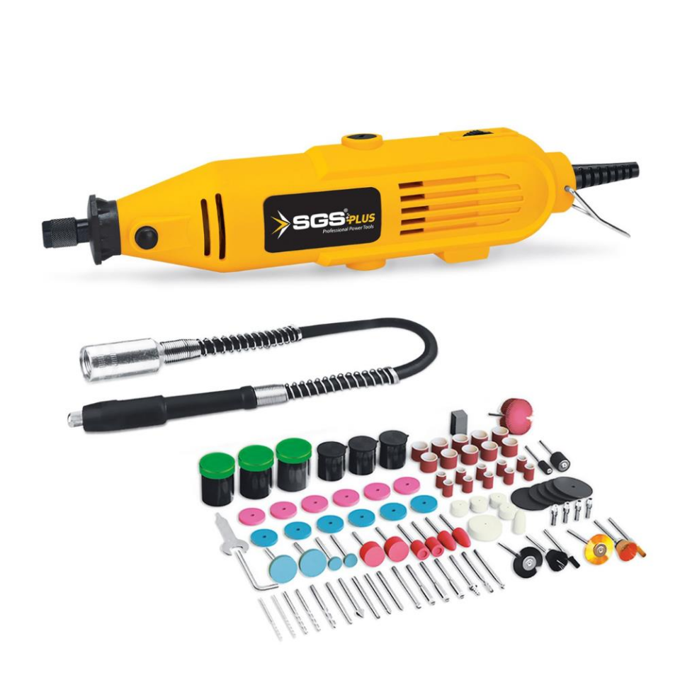 SGS Hız Ayarlı Hobi Taşlama Gravür Seti 130 Watt - 211 Parça