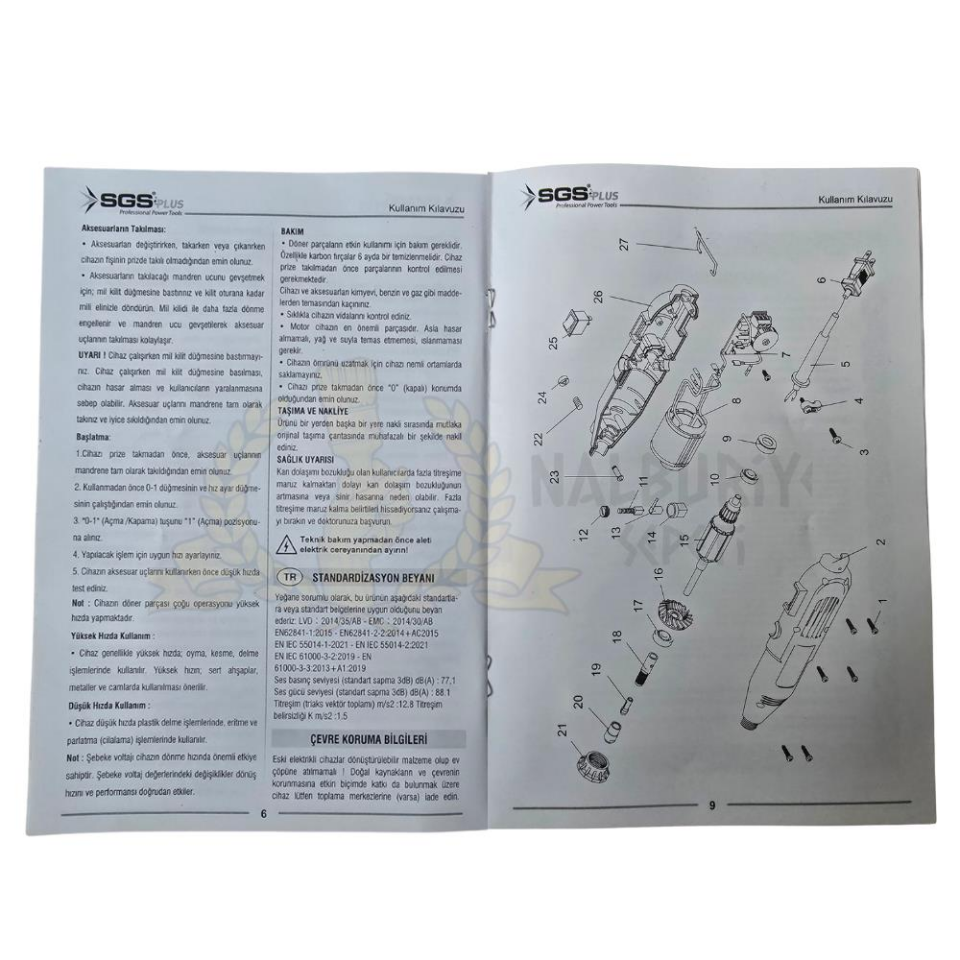 SGS Hız Ayarlı Hobi Taşlama Gravür Seti 130 Watt - 211 Parça