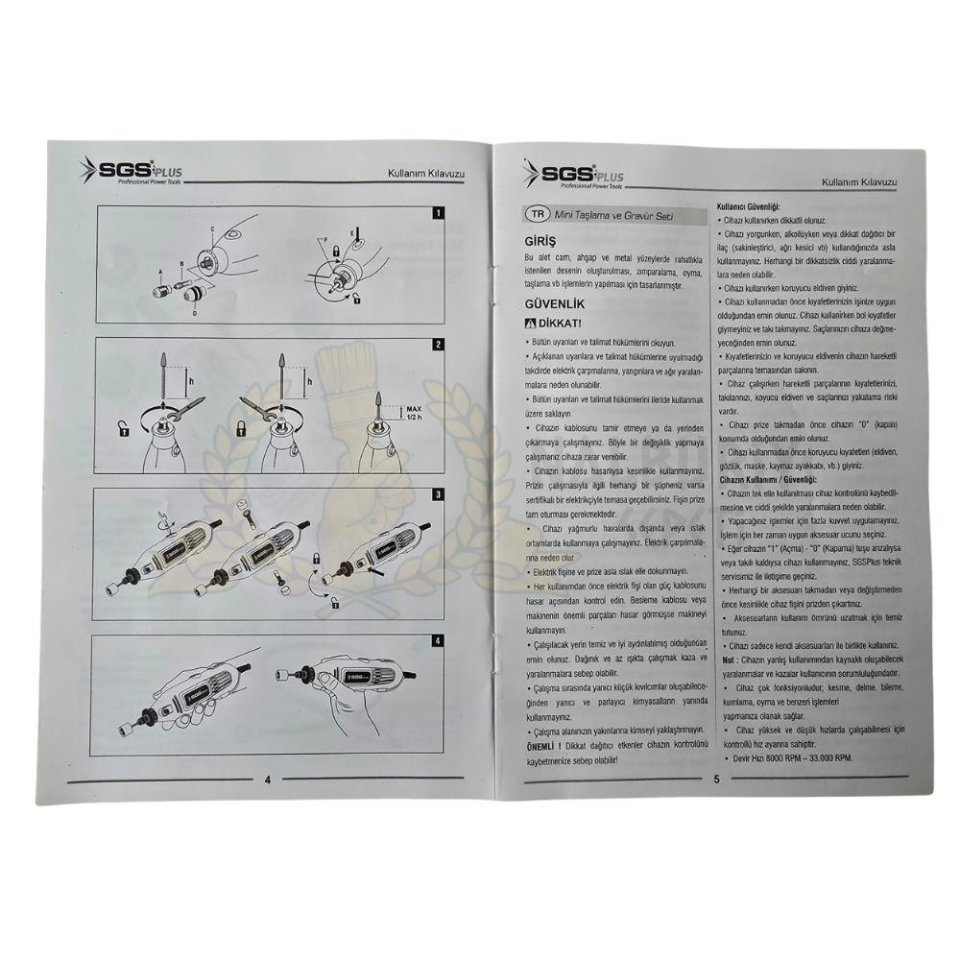 SGS Hız Ayarlı Hobi Taşlama Gravür Seti 130 Watt - 211 Parça
