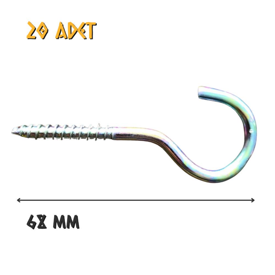 Ersa Açık Piton Kancalı Vida 21x100 - 20 Adet