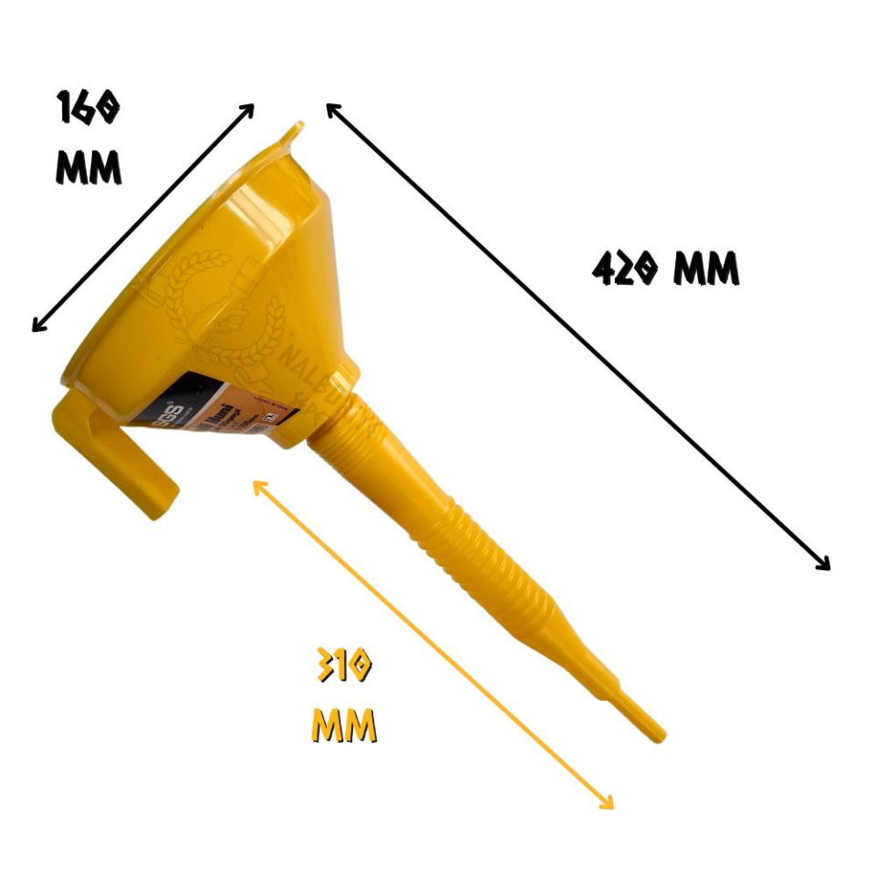 SGS Çelik Süzgeçli Spiralli Yağ Hunisi - Ağız 160 mm. - Uzunluk 420 mm. - 1.2 lt.
