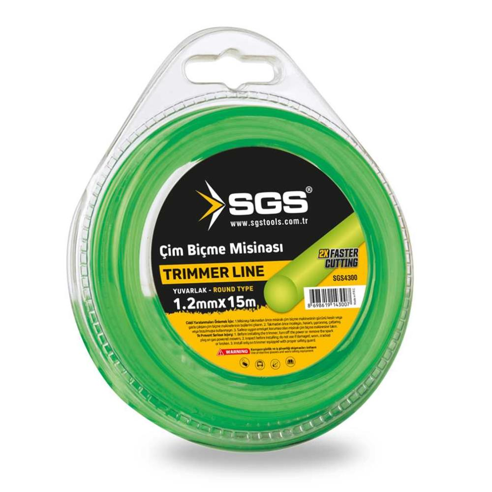 SGS Çim Biçme Tırpan Misinası - Yuvarlak - 1.2 mm. - 15 mt.