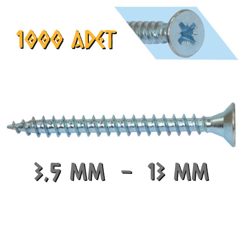 Yağmur Vida Ahşap Sunta Vidası 3.5x13 mm. - 1000 Adet