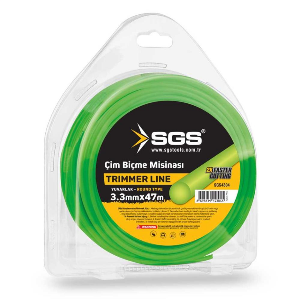 SGS Çim Biçme Tırpan Misinası - Yuvarlak - 3.3 mm. - 47 mt.