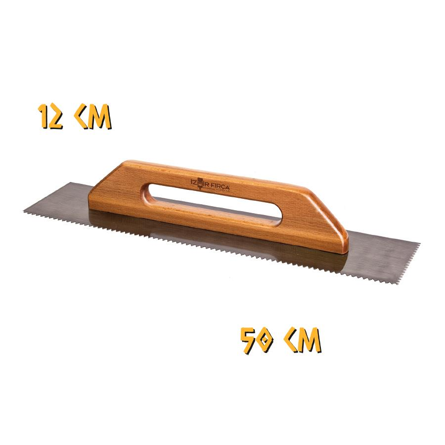 İzmir Fırça Ahşap Saplı Seramik Malası Üçgen Diş - 50 cm.