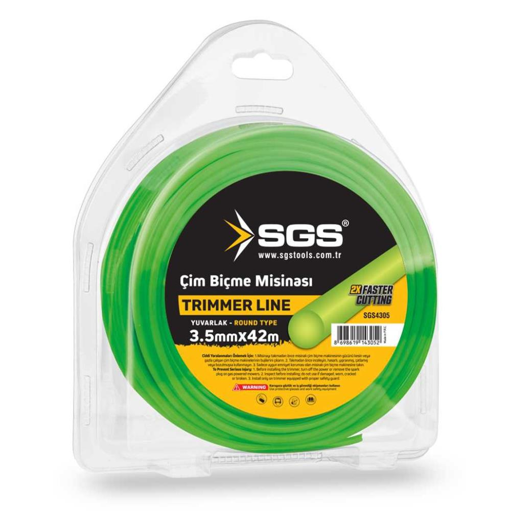 SGS Çim Biçme Tırpan Misinası - Yuvarlak - 3.5 mm. - 42 mt.
