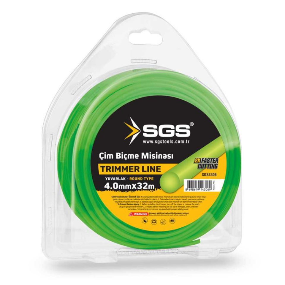 SGS Çim Biçme Tırpan Misinası - Yuvarlak - 4.0 mm. - 32 mt.