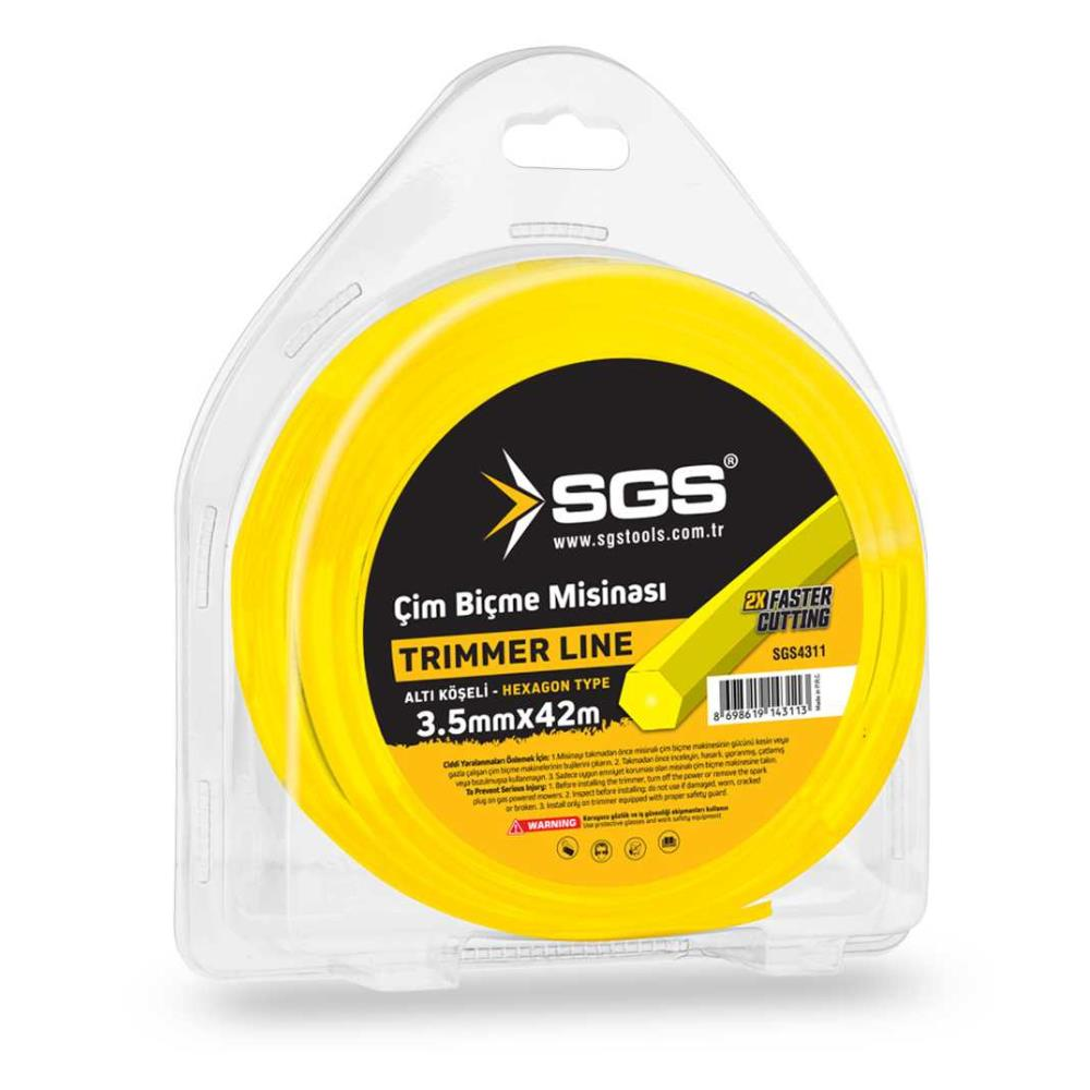 SGS Çim Biçme Tırpan Misinası - Altıgen - 3.5 mm. - 42 mt.