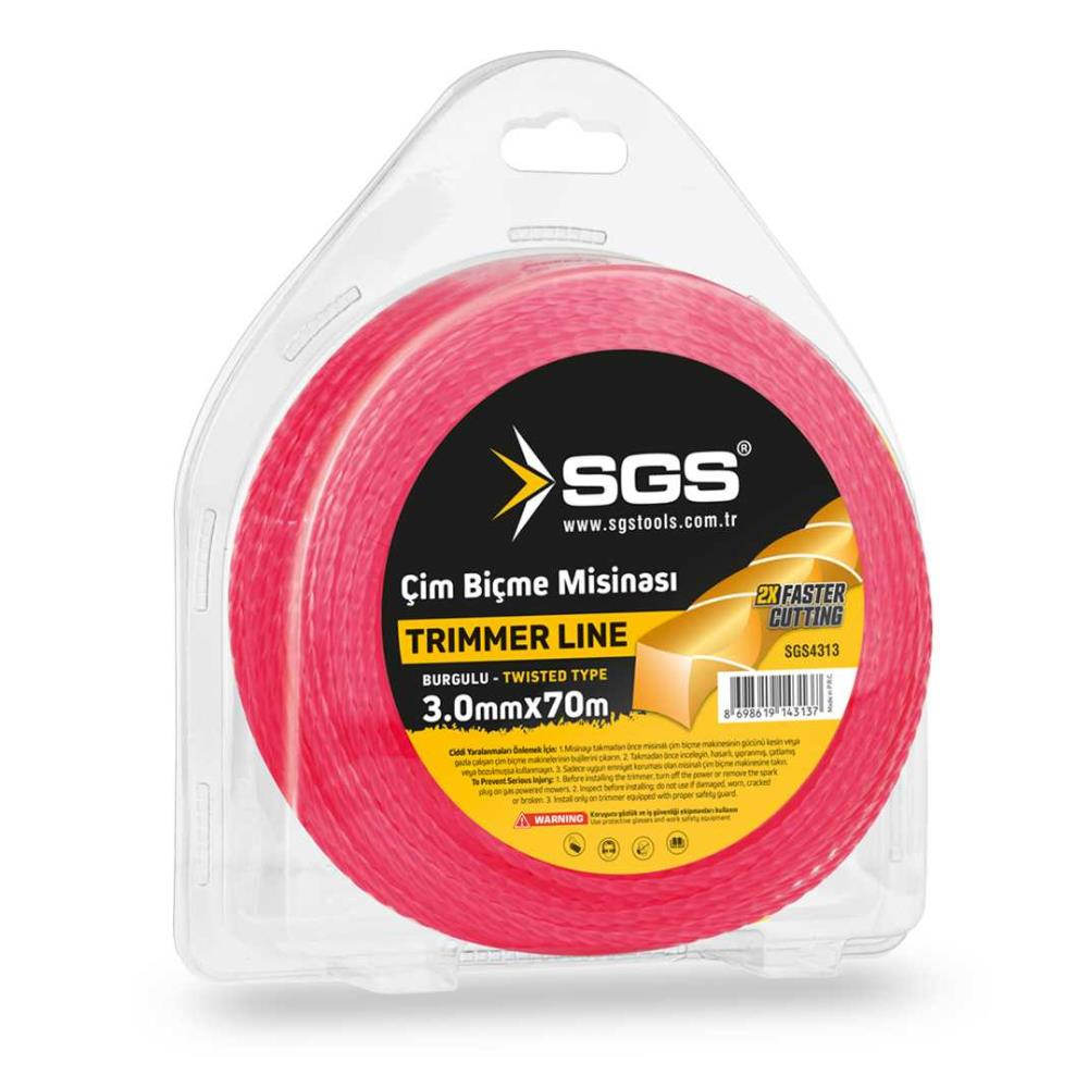 SGS Çim Biçme Tırpan Misinası - Burgulu - 3.0 mm. - 70 mt.