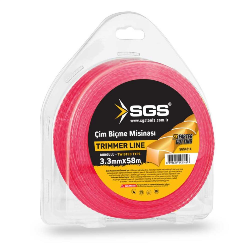 SGS Çim Biçme Tırpan Misinası - Burgulu - 3.3 mm. - 58 mt.