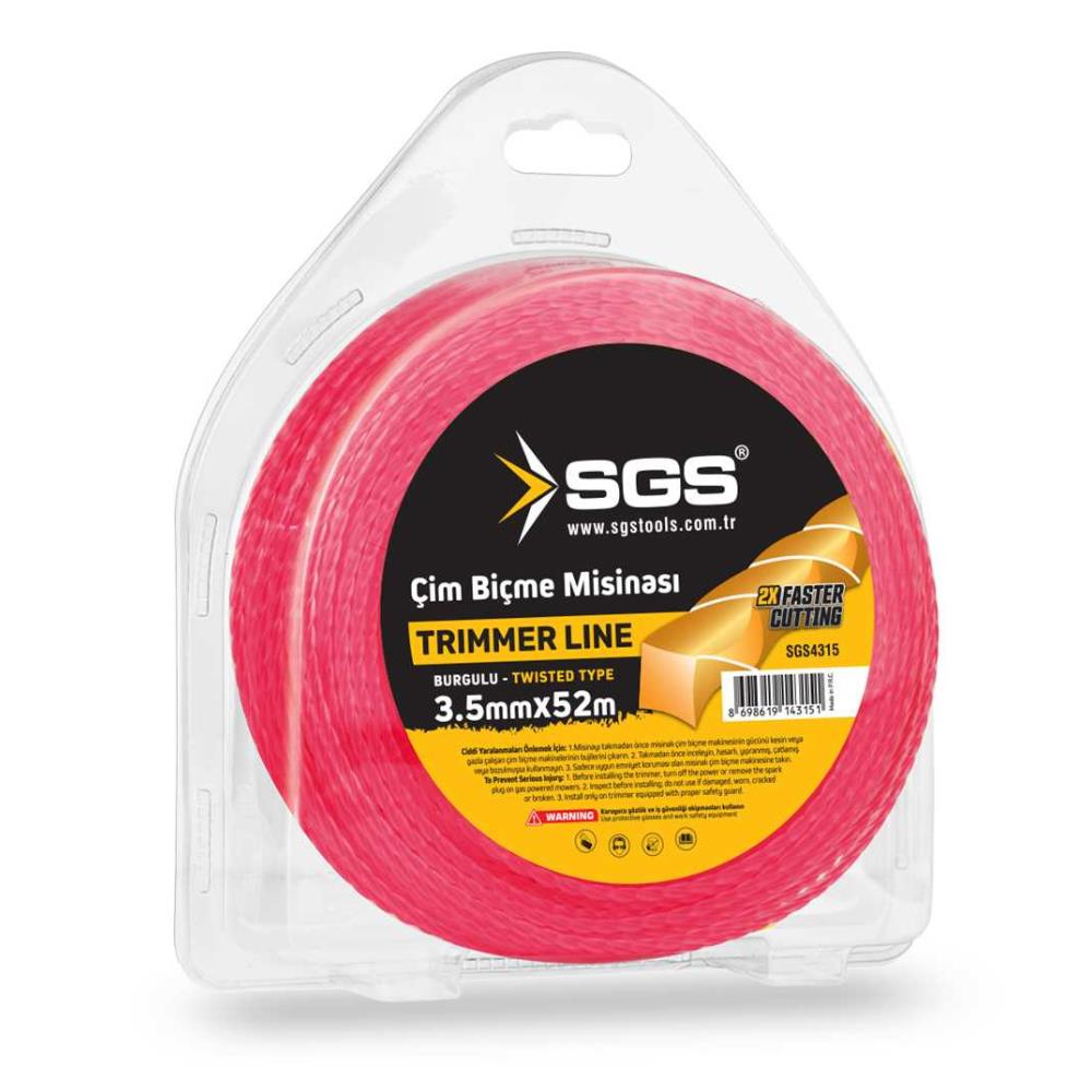 SGS Çim Biçme Tırpan Misinası - Burgulu - 3.5 mm. - 52 mt.