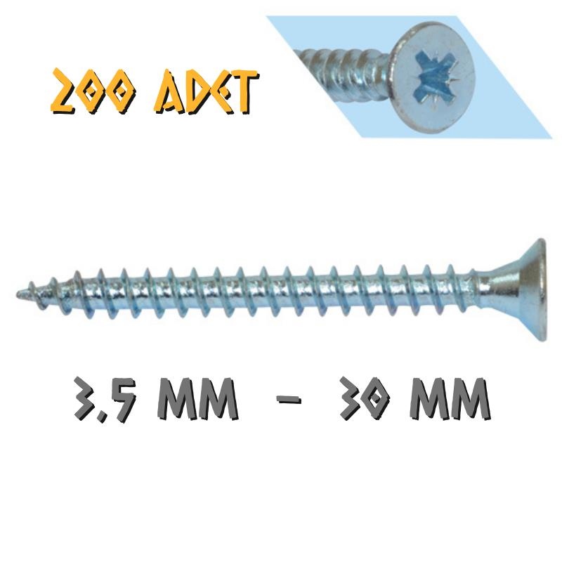 Yağmur Vida Ahşap Sunta Vidası 3.5x30 mm. - 200 Adet
