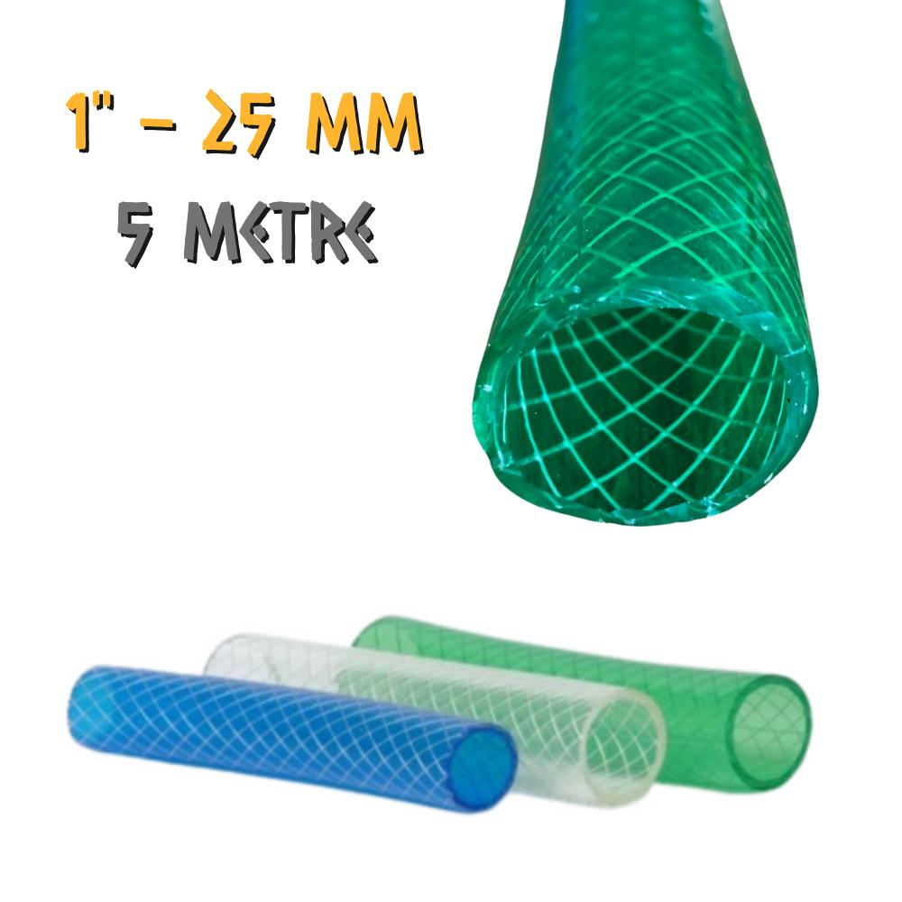 Güneş Örgülü Şeffaf Bahçe Hortum 1'' - 25 mm. - 5 Metre