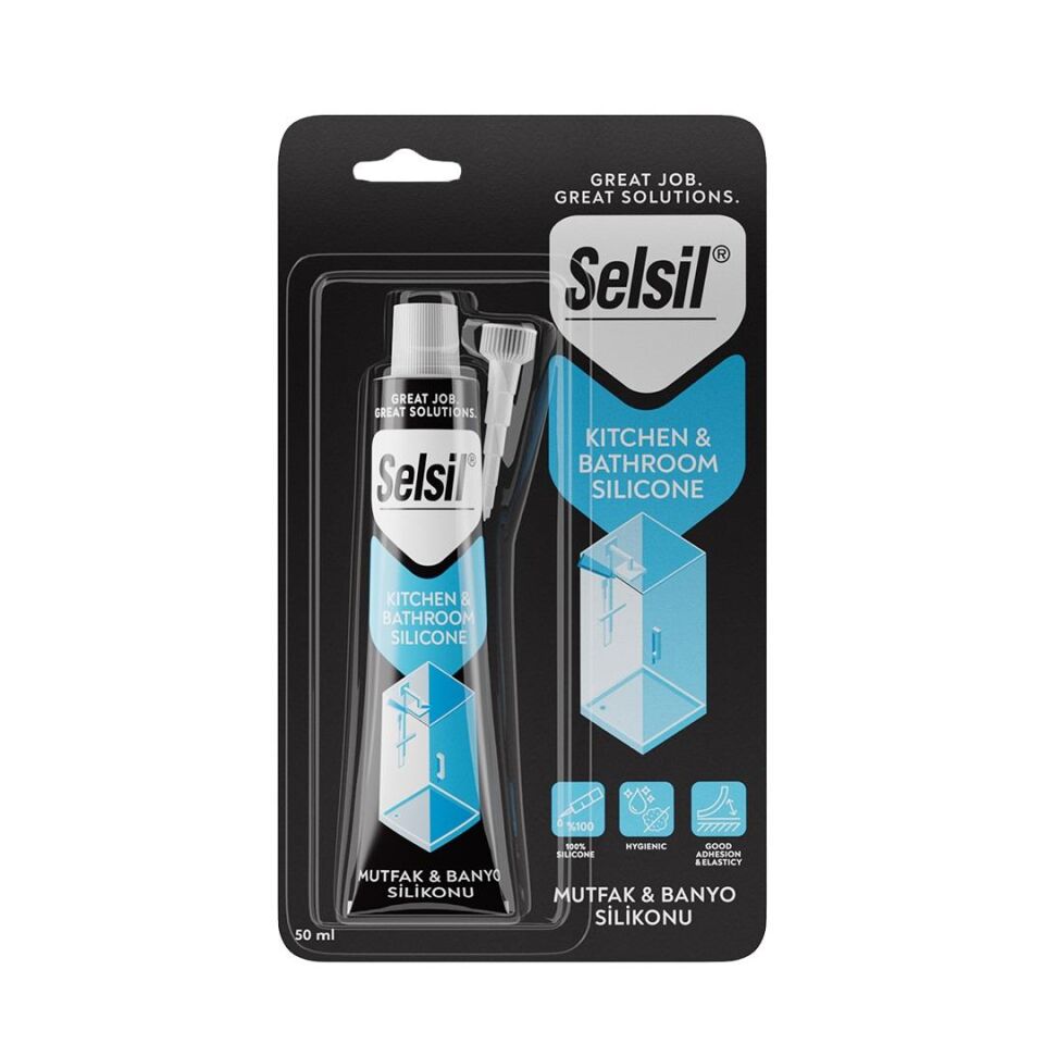 Selsil Mutfak Banyo Duşakabin Silikonu ŞEFFAF 50 ml.