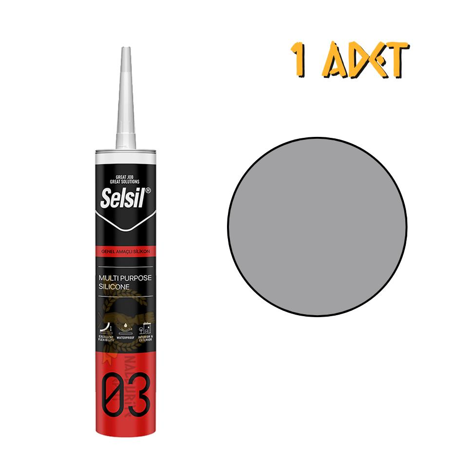 Selsil Genel Amaçlı Silikon ALÜMİNYUM GRİ 322 gr. - 1 Adet