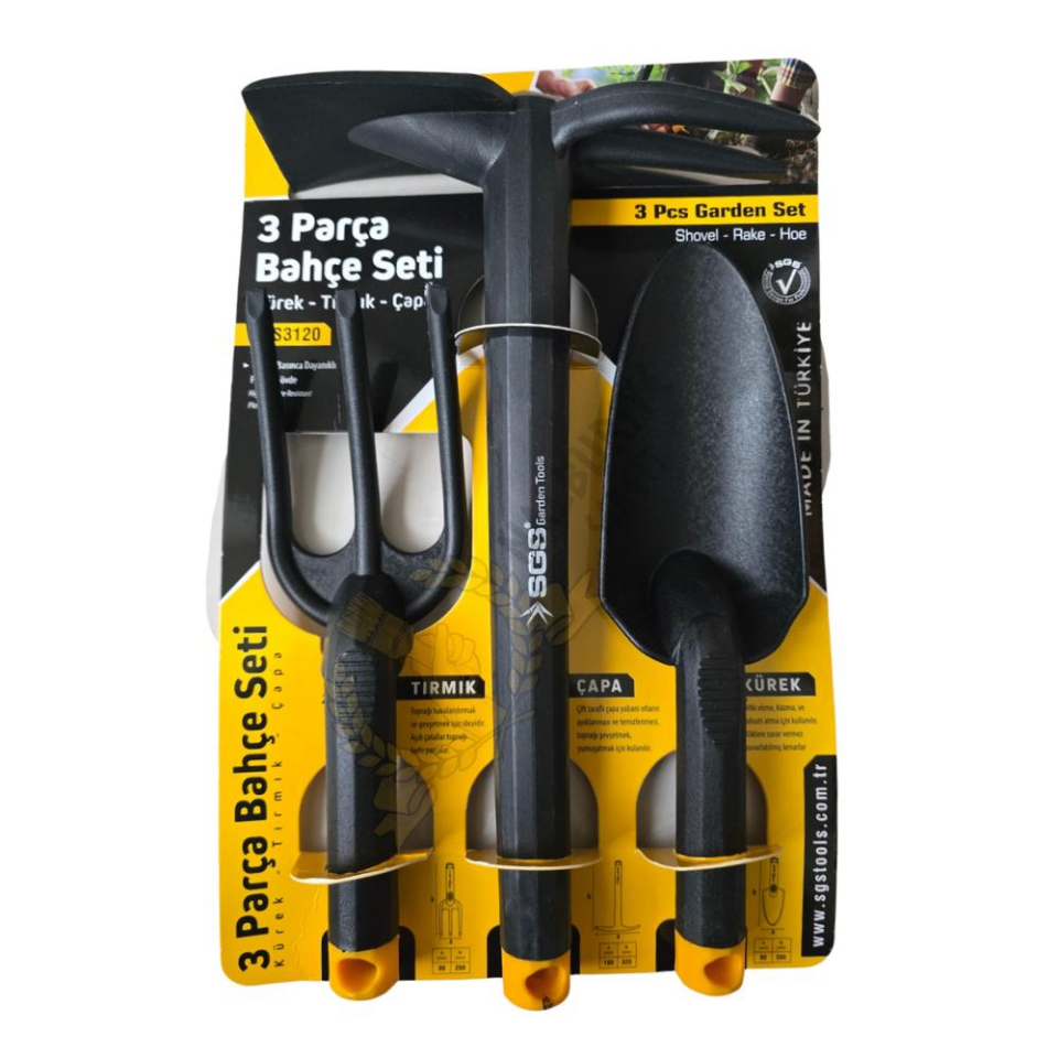 SGS Plastik Bahçe Seti Çapa-Tırmık-Kürek - 3 Farklı Parça