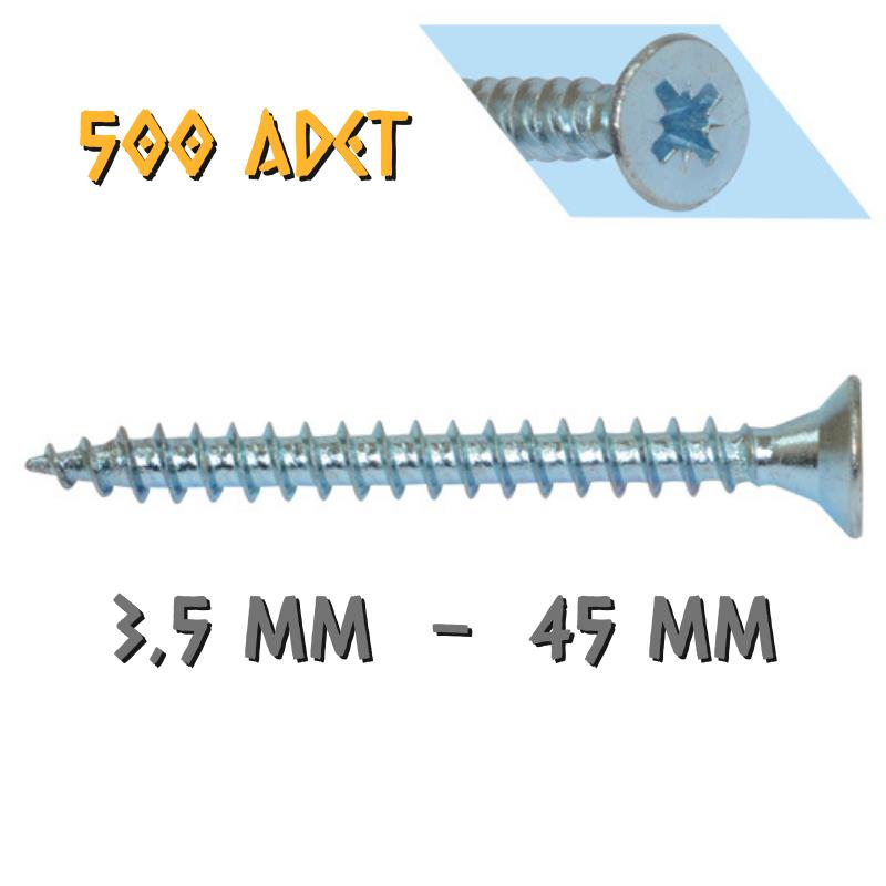 Yağmur Vida Ahşap Sunta Vidası 3.5x45 mm. - 500 Adet