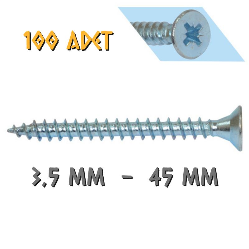 Yağmur Vida Ahşap Sunta Vidası 3.5x45 mm. - 100 Adet