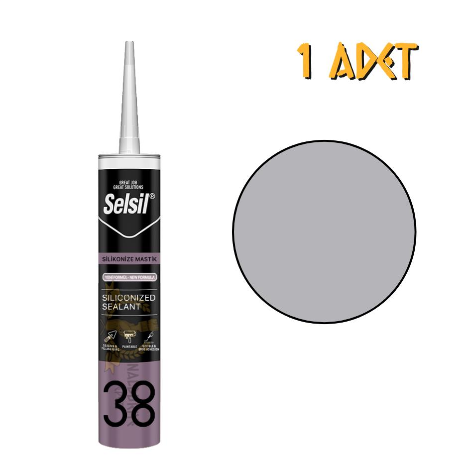 Selsil Silikonize Mastik GRİ 500 gr. - 1 Adet