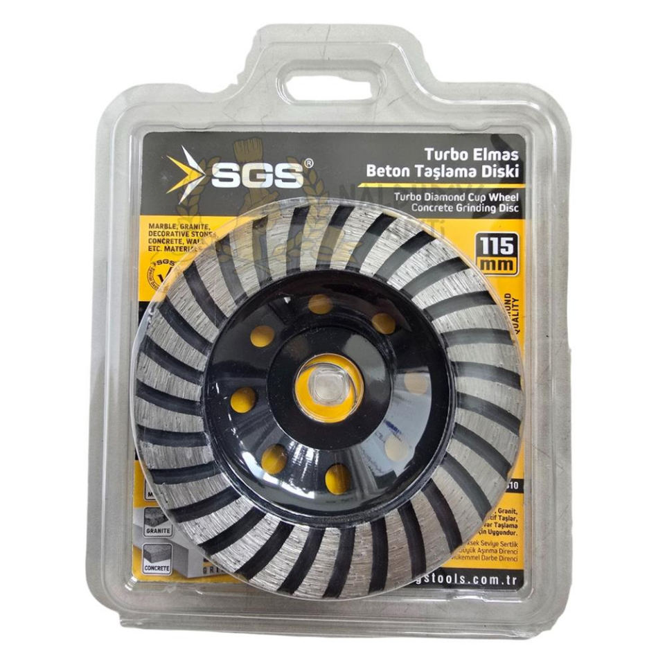 SGS Elmas Beton Mermer Granit Taşlama Diski - Turbo - 115 mm.