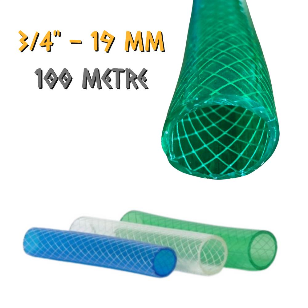Güneş Örgülü Şeffaf Bahçe Hortum 3/4'' - 19 mm. - 100 Metre