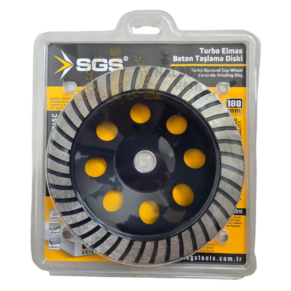 SGS Elmas Beton Mermer Granit Taşlama Diski - Turbo - 180 mm.