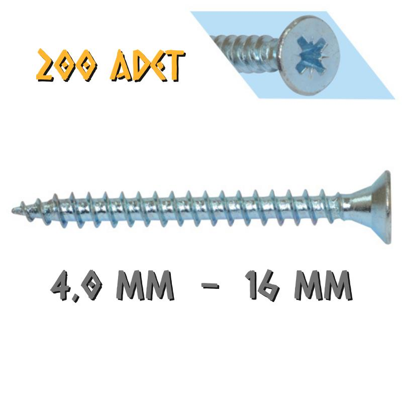 Yağmur Vida Ahşap Sunta Vidası 4.0x16 mm. - 200 Adet