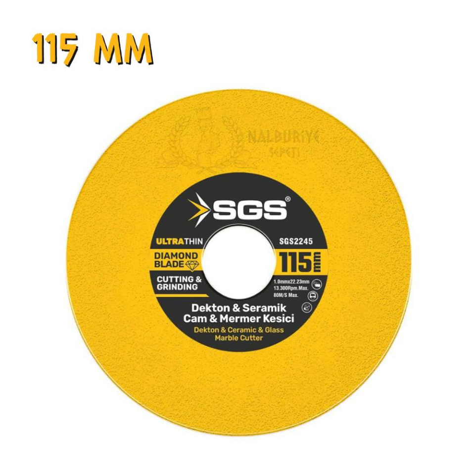 SGS Cam-Dekton-Seramik-Mermer Elmas İnce Kesme Taşı 115 mm.