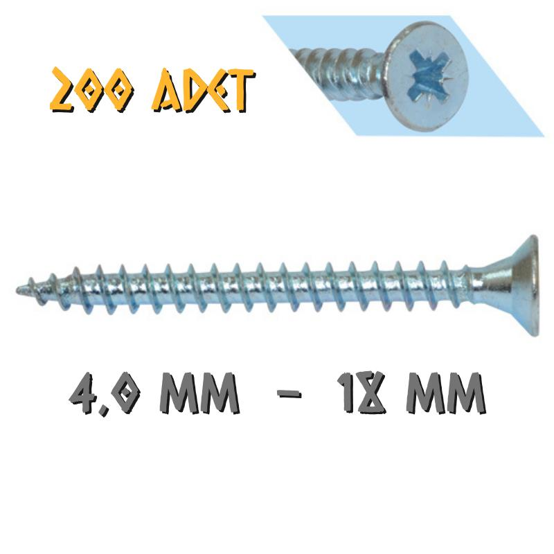 Yağmur Vida Ahşap Sunta Vidası 4.0x18 mm. - 200 Adet