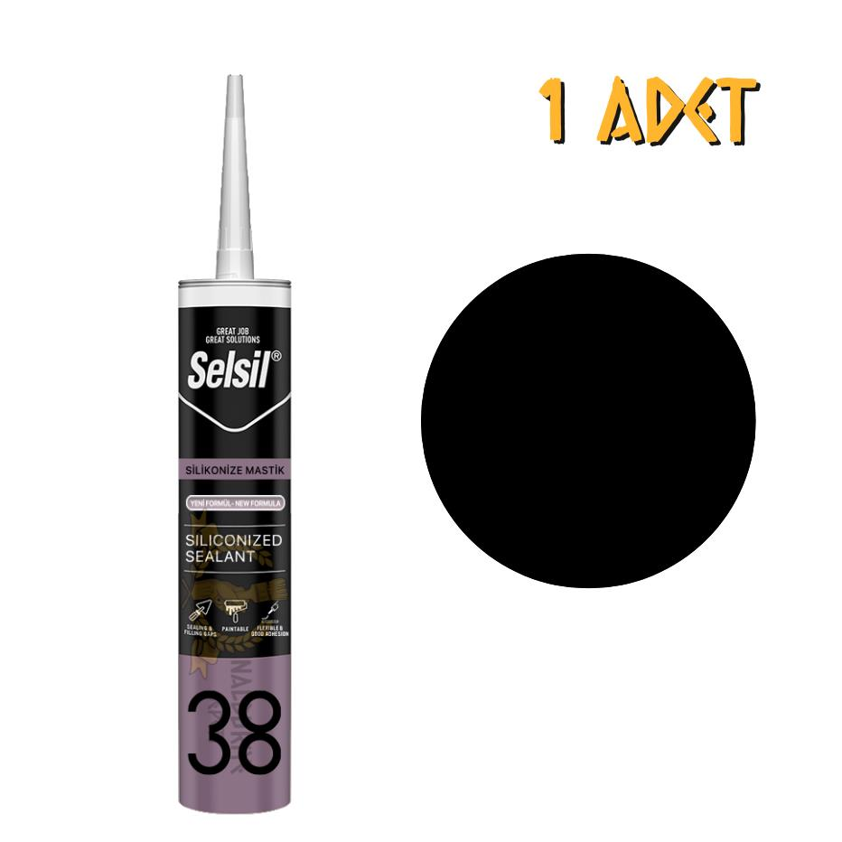 Selsil Silikonize Mastik SİYAH 500 gr. - 1 Adet
