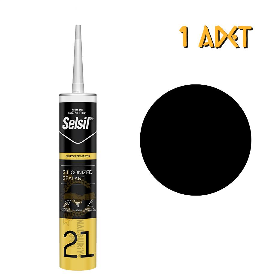 Selsil Silikonize Mastik SİYAH 500 gr. - 1 Adet