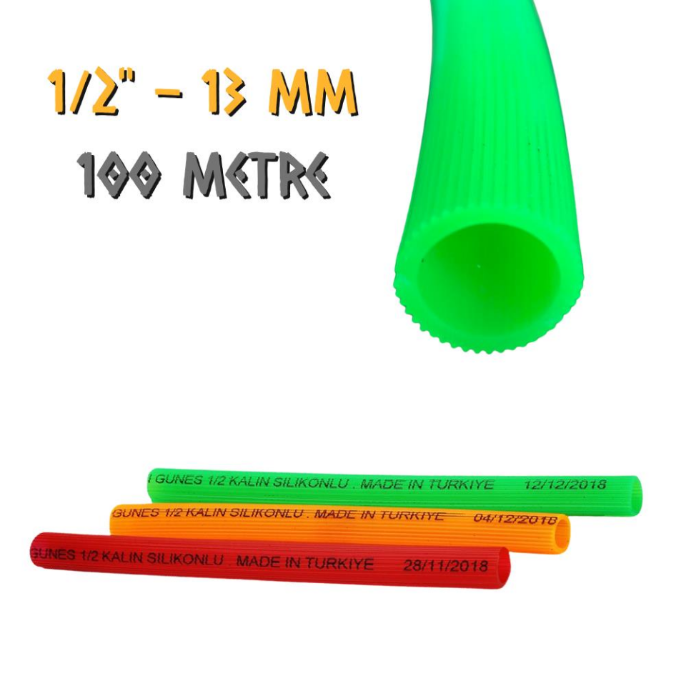 Güneş Kalın Silikonlu Plastik Bahçe Hortum 1/2'' - 12.5 mm. - 100 Metre