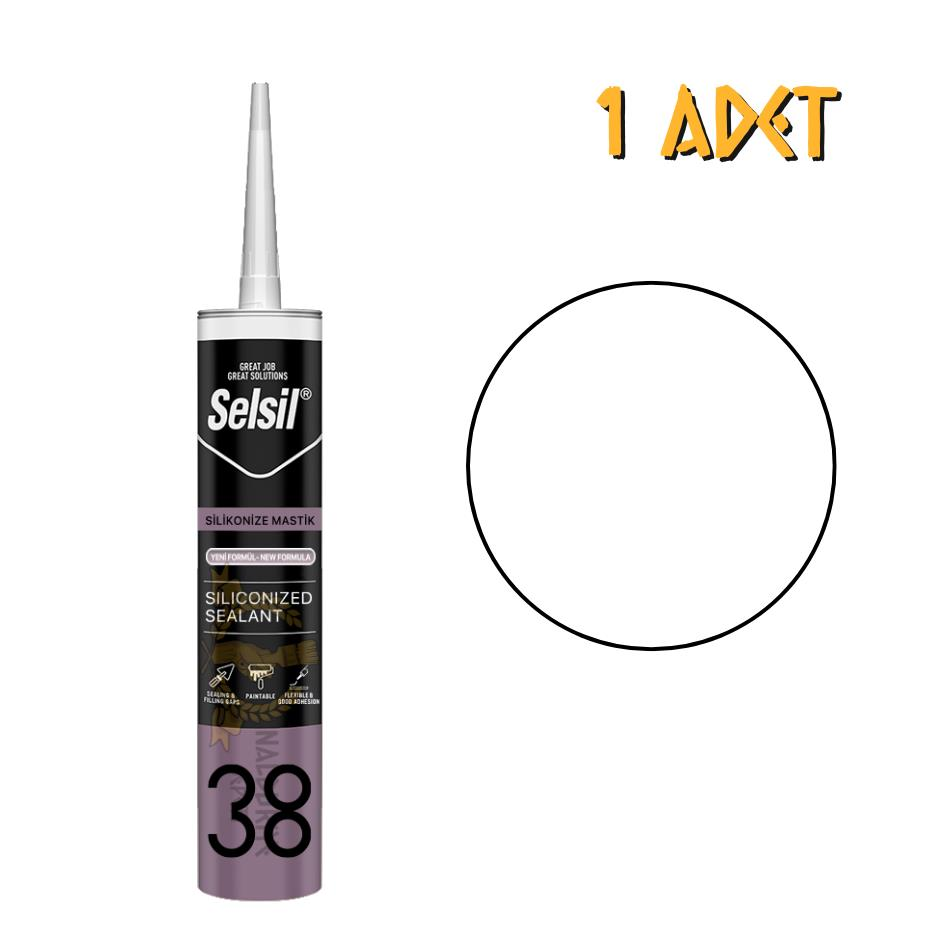 Selsil Silikonize Mastik BEYAZ 500 gr. - 1 Adet