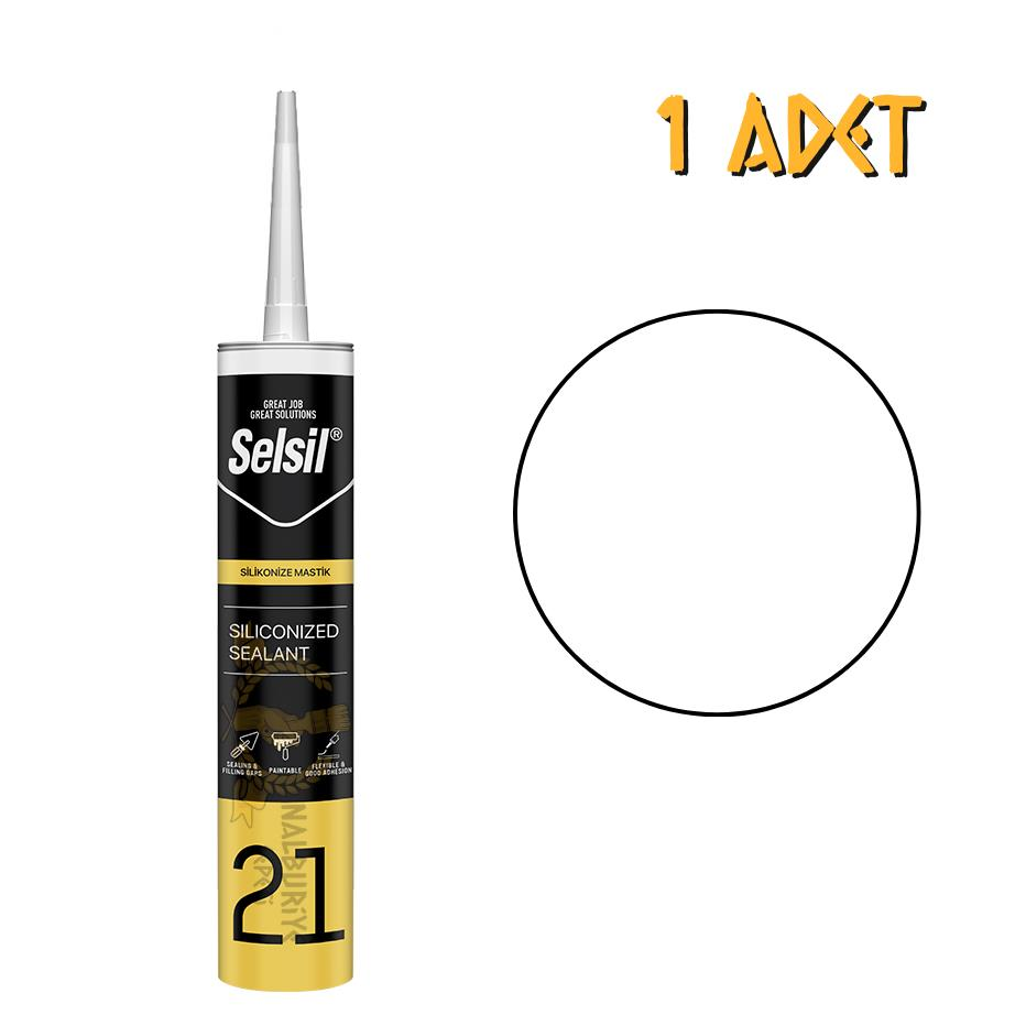 Selsil Silikonize Mastik BEYAZ 500 gr. - 1 Adet
