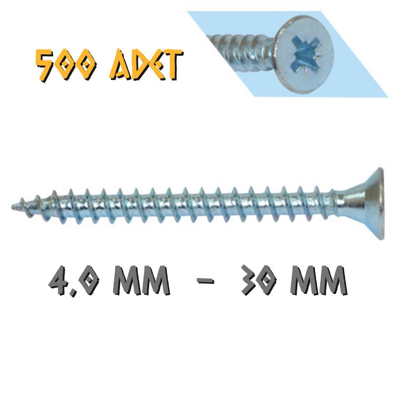 Yağmur Vida Ahşap Sunta Vidası 4.0x30 mm. - 500 Adet
